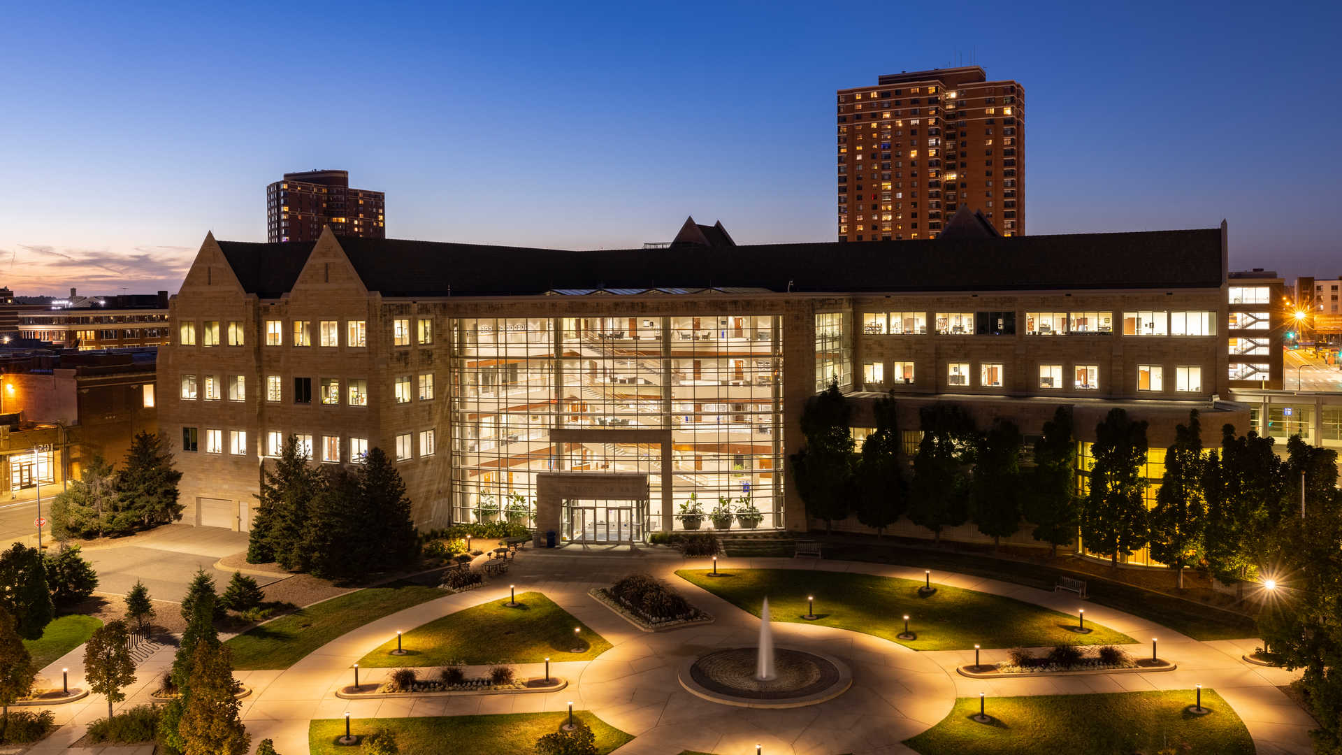 School of Law at night