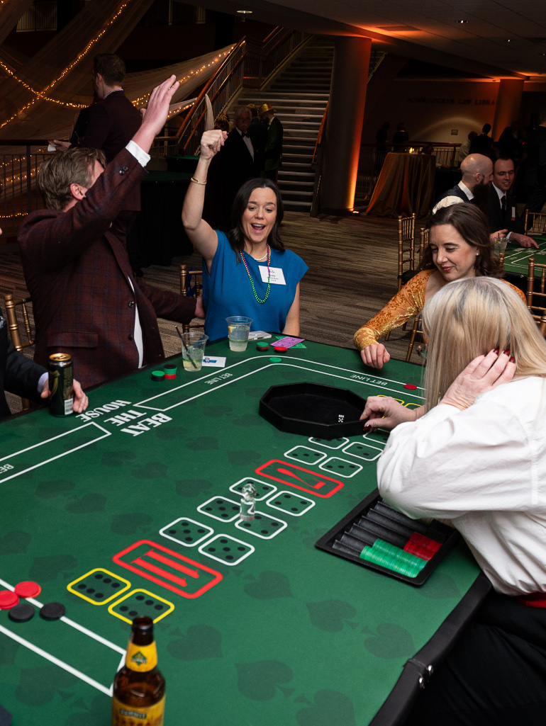 Gala guests play casino games
