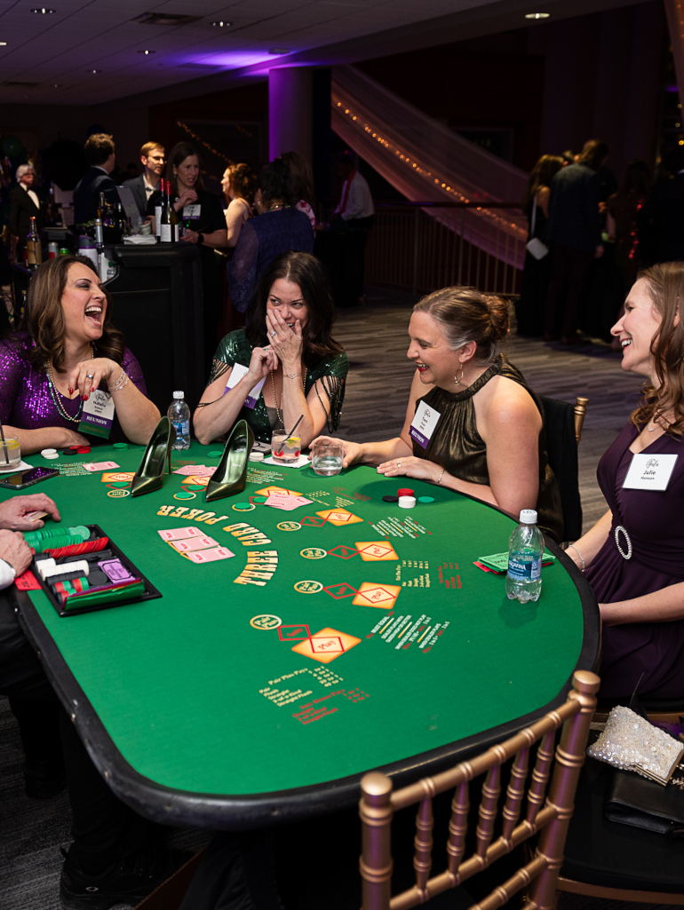 Gala guests play casino games
