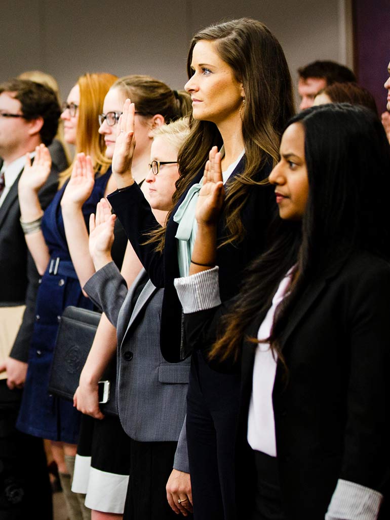 Legal clinic students take oath