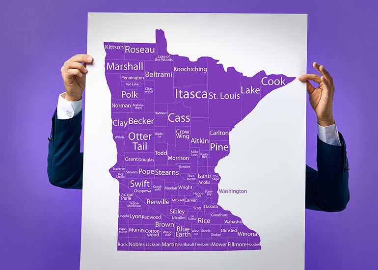 Minnesota counties map